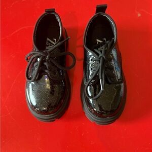 Zara Shiny Black Kids Dress Shoes